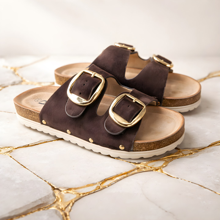 Buty damskie z klamrą Komfortowe Laczki domowe